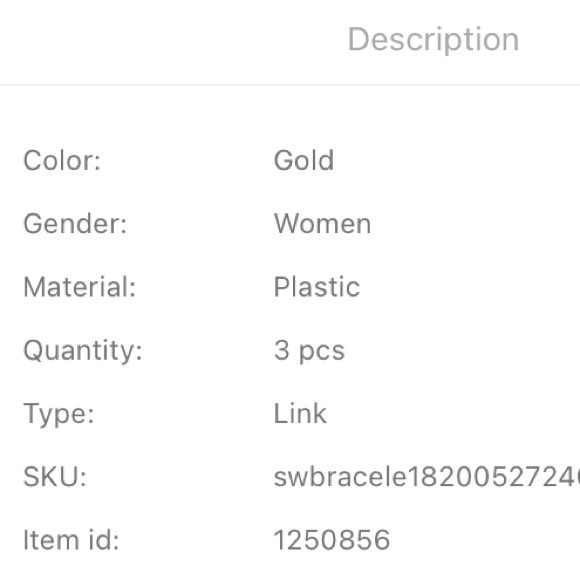 3 pcs Golden Chain Bracelet Set Green White Black - Picture 4 of 4